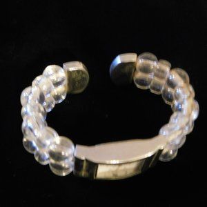 Clear Beaded Cuff Watch Bracelet Japan Movement